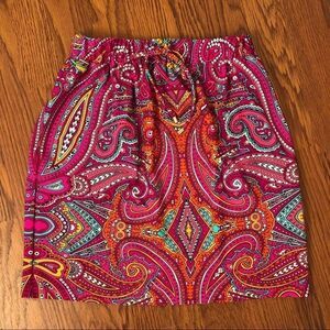 Jude Connally Pink Paisley Elastic Waist Skirt XS